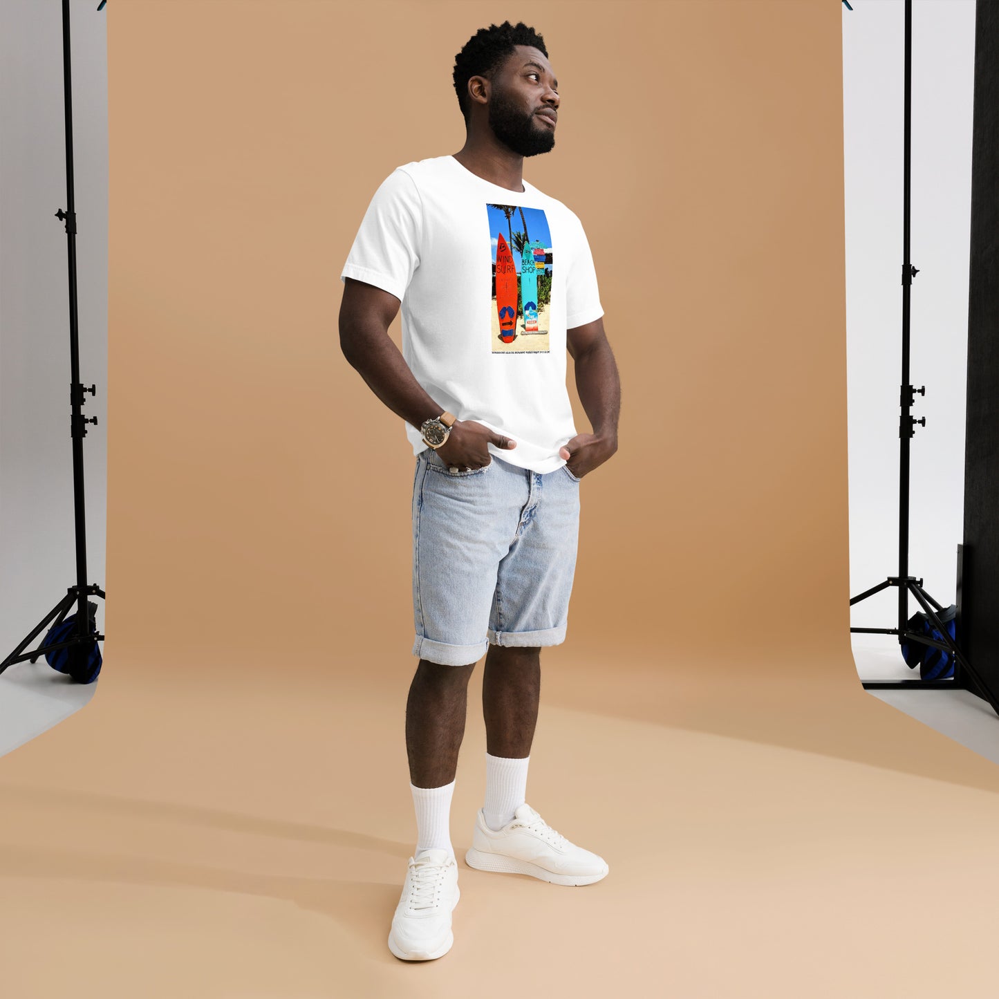 CAMISETA UNISEX CON UNA FOTOGRAFIA ORIGINAL DEL MUNDO, WINDSURF EN LA ISLA DE BONAIRE PAISES BAJOS (HOLANDA).